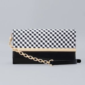 WHBM Gingham Crossbody Wallet